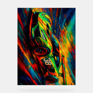 hyper stylized racing car acrylic sign
