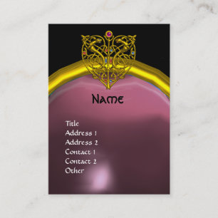 HYPER VALENTINE AMETHYST MONOGRAM yellow purple Business Card