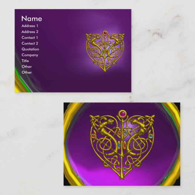 HYPER VALENTINE AMETHYST, purple violet Business Card (Front/Back)