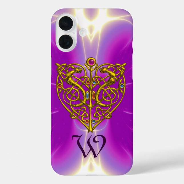 HYPER VALENTINE MONOGRAM  Pink Fuchsia Purple Case-Mate iPhone Case (Back)