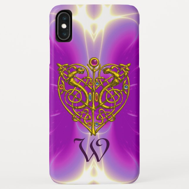 HYPER VALENTINE MONOGRAM  Pink Fuchsia Purple Case-Mate iPhone Case (Back)