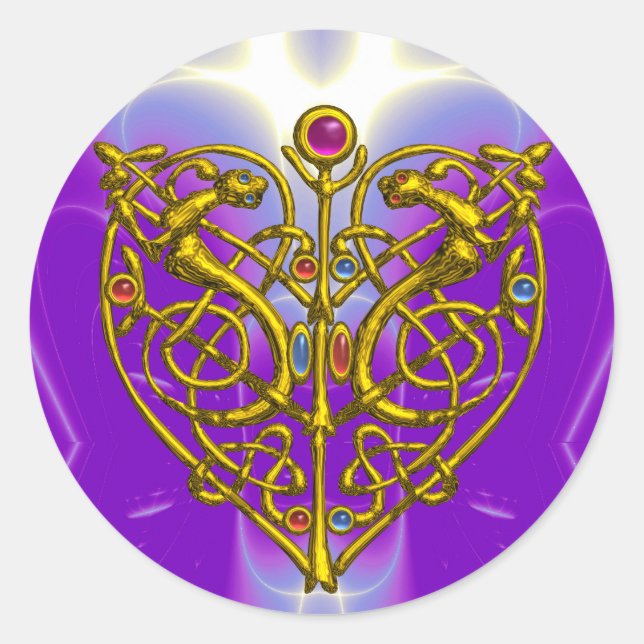 HYPER VALENTINE   Pink Fuchsia Purple Classic Round Sticker (Front)