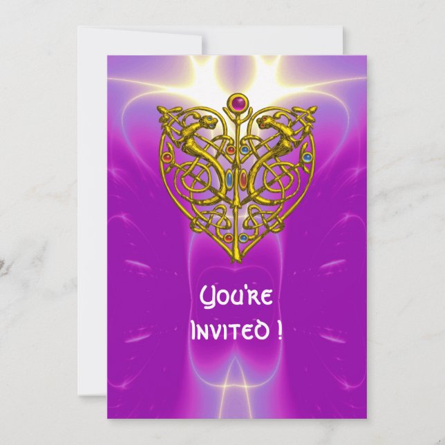 HYPER VALENTINE pink purple Invitation (Front)