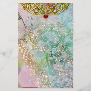 HYPER VALENTINE / RUBY GOLD CELTIC HEART, Blue Stationery