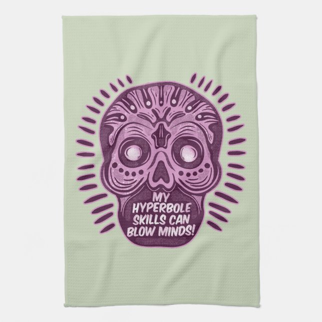 Hyperbole Funny ENGLISH LANGUAGE Tea Towel (Vertical)