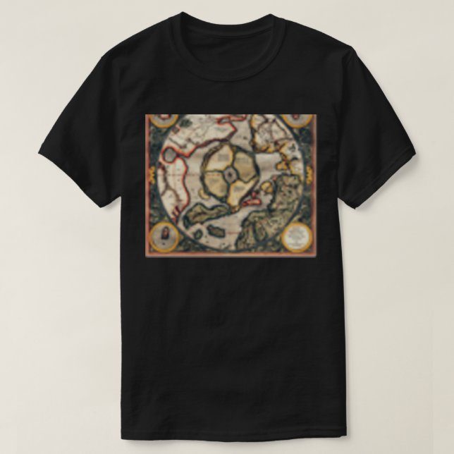 Hyperborea Flat Earth Azimuthal Equidistant Projec T-Shirt (Design Front)