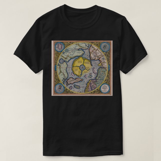 Hyperborea Flat Earth Azimuthal Equidistant Projec T-Shirt (Design Front)