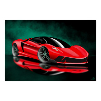 Hypercar concept car poster