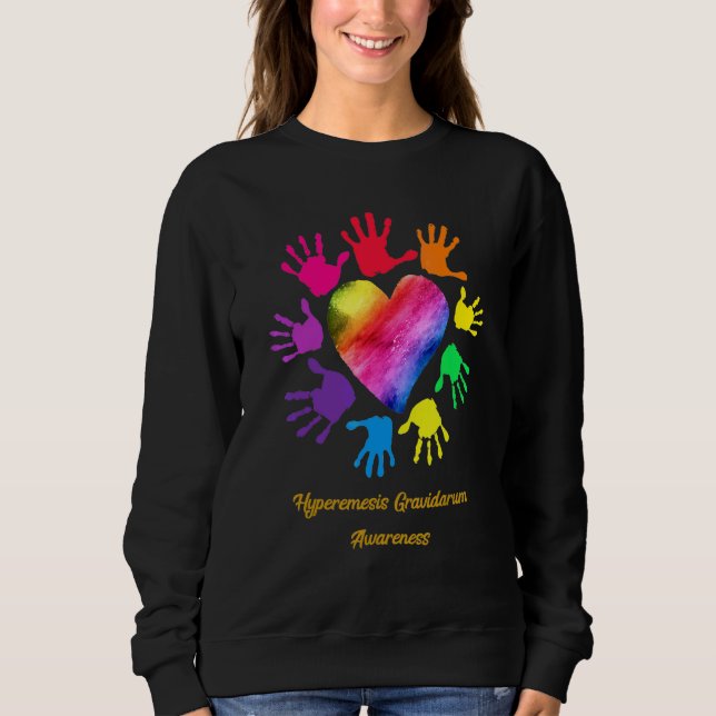 Hyperemesis Gravidarum Awareness Hands Sweatshirt (Front)