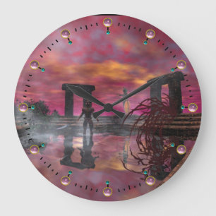 HYPERION TEMPLE OF WATER Science Fiction,Sci-Fi Large Clock