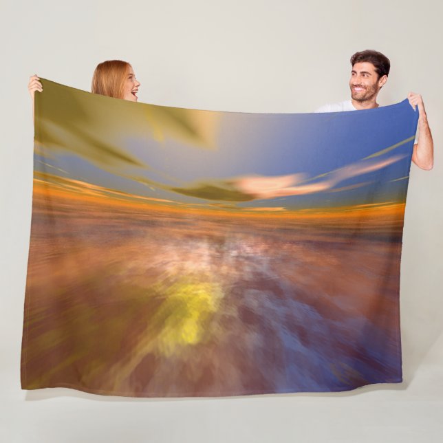 HYPERION WORLD, ALIEN SEASCAPE SKY ,CLOUDS Sci-Fi Fleece Blanket (In Situ)