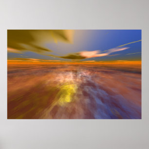 HYPERION WORLD, ALIEN SEASCAPE SKY ,CLOUDS Sci-Fi Poster