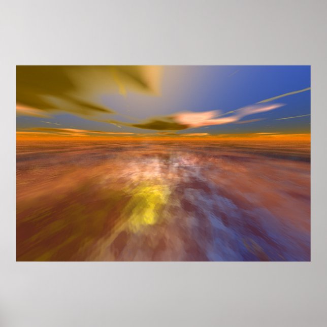 HYPERION WORLD, ALIEN SEASCAPE SKY ,CLOUDS Sci-Fi Poster (Front)
