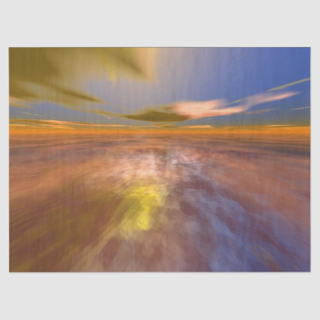 HYPERION WORLD, ALIEN SEASCAPE SKY ,CLOUDS Sci-Fi Tissue Paper (Front)