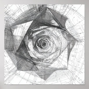 Hyperspace Travel Art: Icosahedron  Poster