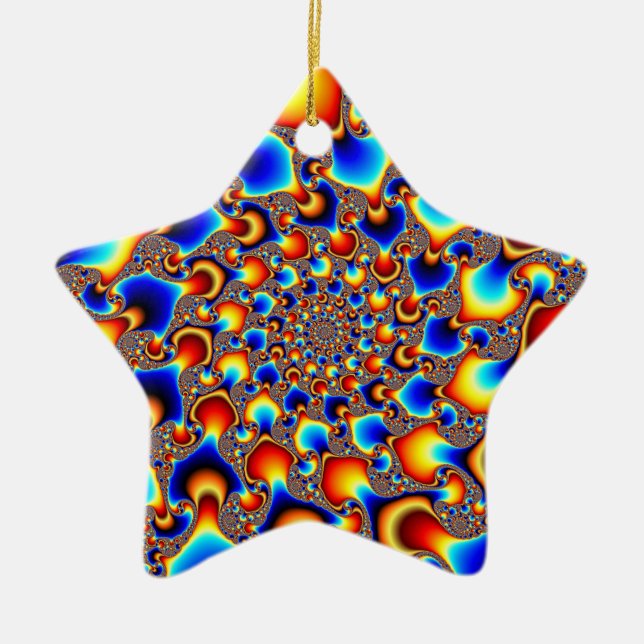 Hypn0sis - Fractal Art Ceramic Ornament (Front)
