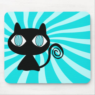 Hypno Cat with Too Much Catnip Mouse Pad