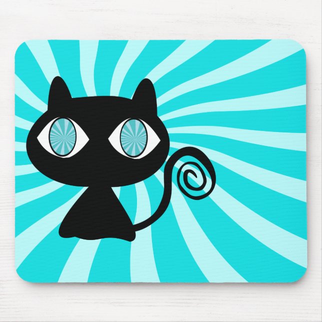 Hypno Cat with Too Much Catnip Mouse Pad (Front)