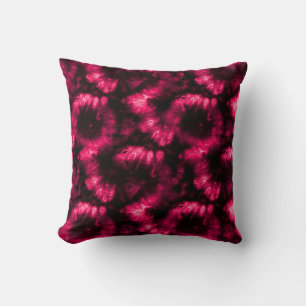Hypno Pattern. Pink Shibori Fabric. Dark Hypno Spi Cushion