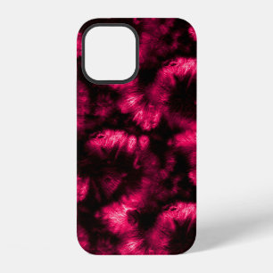 Hypno Pattern. Pink Shibori Fabric. Dark Hypno Spi iPhone 12 Case
