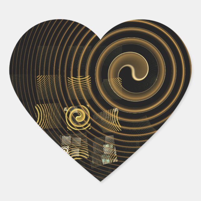 Hypnosis Abstract Art Heart Sticker (Front)