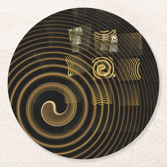 Hypnosis Abstract Art Round Paper Coaster (Front)