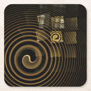 Hypnosis Abstract Art Square Paper Coaster
