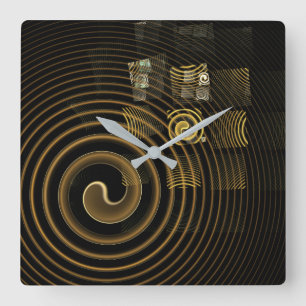 Hypnosis Abstract Art Square Wall Clock