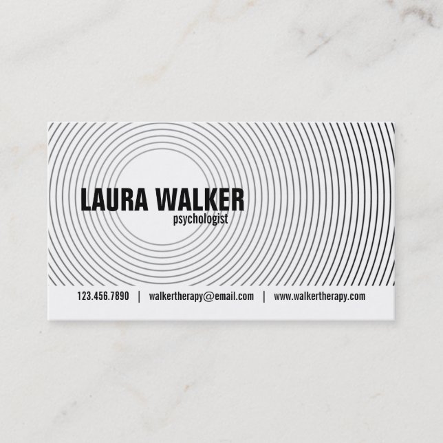 Hypnosis Circles - Black Business Card (Front)