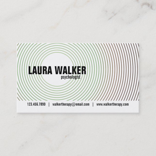 Hypnosis Circles - Green Business Card (Front)
