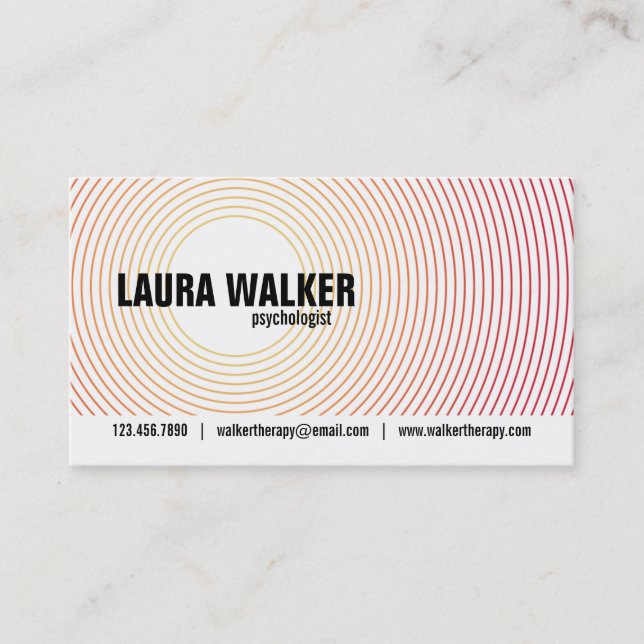 Hypnosis Circles - Orange Business Card (Front)