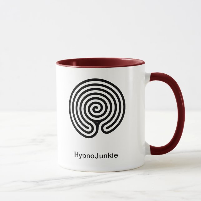 Hypnosis Junkie Red and White Mug Labyrinth (Right)