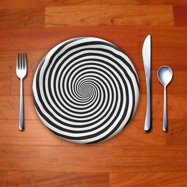 Hypnosis Paper Plate (Use these plates to keep your holiday or party table a little mysterious. )