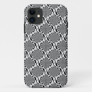 Hypnosis Pattern black white + your ideas iPhone 11 Case