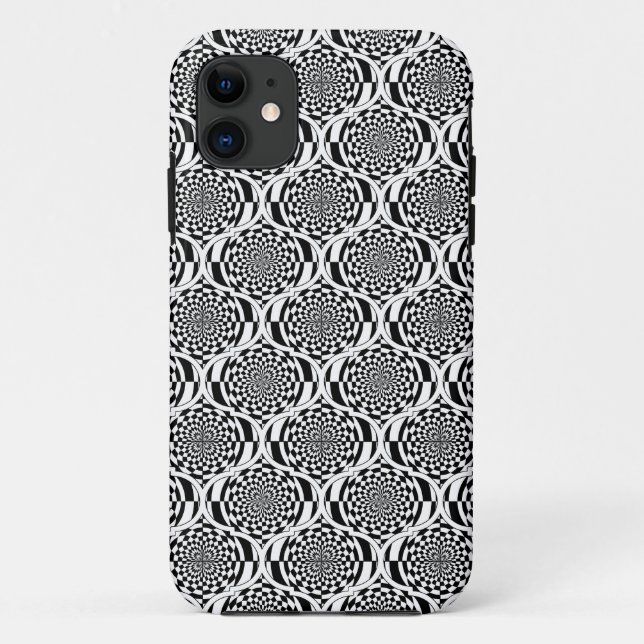 Hypnosis Pattern black white + your ideas Case-Mate iPhone Case (Back)