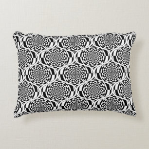 Hypnosis Pattern black white + your ideas Decorative Cushion