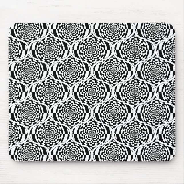 Hypnosis Pattern black white + your ideas Mouse Pad (Front)