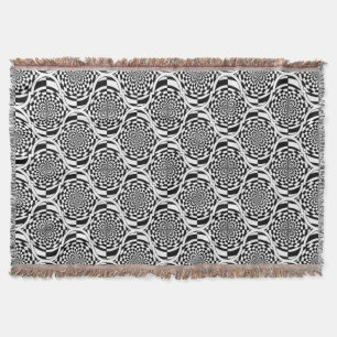 Hypnosis Pattern black white + your ideas Throw Blanket