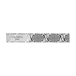Hypnosis Pattern black white + your text Wraparound Address Label