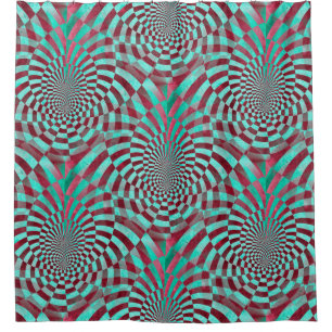 Hypnosis seamless grunge Pattern + your ideas Shower Curtain