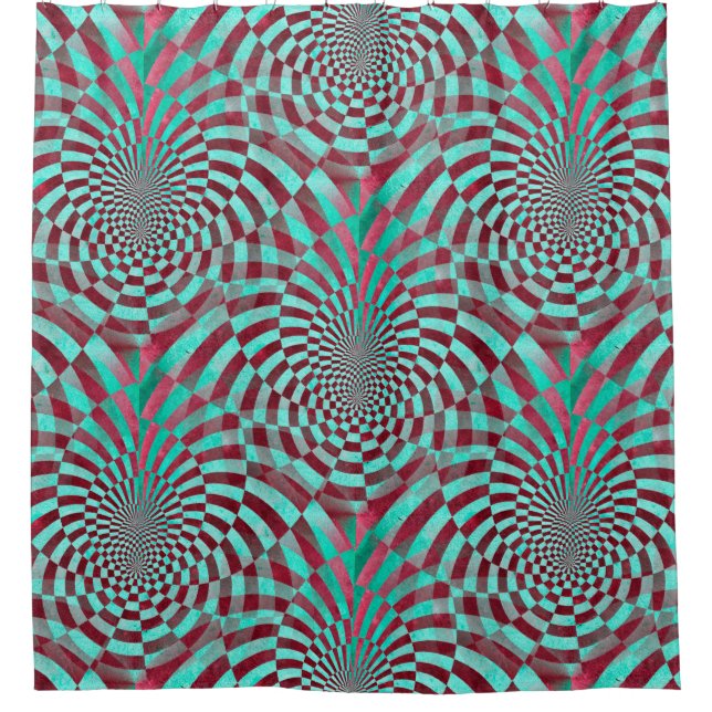Hypnosis seamless grunge Pattern + your ideas Shower Curtain (Front)