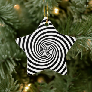 Hypnosis Spiral Star Shape Ceramic Ornament