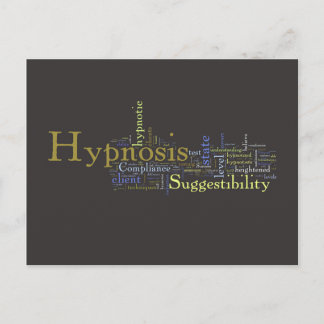 Hypnosis Word Art Post Card - Dark Background