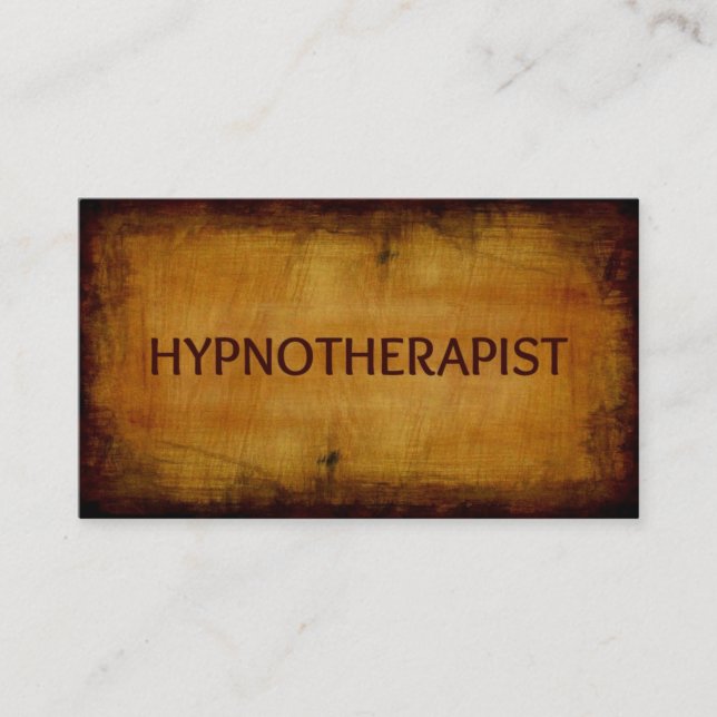 Hypnotherapist Antique Wood Grain Business Card (Front)