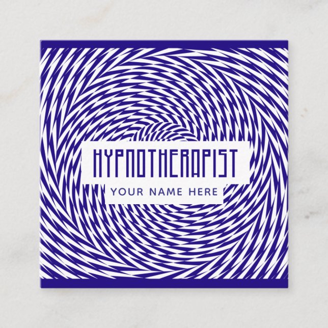 Hypnotherapist Therapy Hypnotist Optical Illusion  Square Business Card (Front)