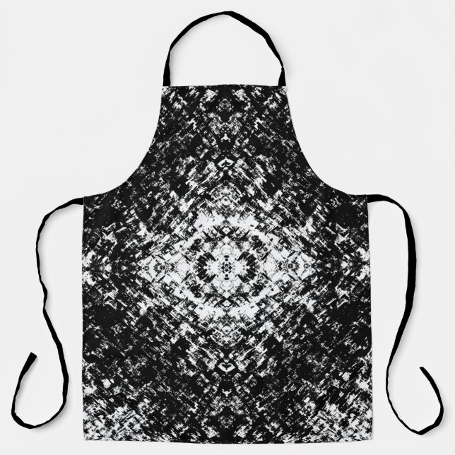 Hypnotic Abstract Black And White Modern Art Apron (Front)