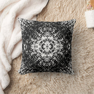 Hypnotic Abstract Black And White Modern Art Cushion