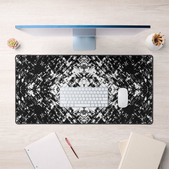 Hypnotic Abstract Black And White Modern Art  Desk Mat (Office 1)