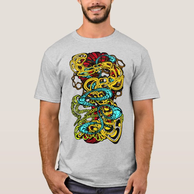 Hypnotic Amorphous Phantasmagoric Modern Groovy  T-Shirt (Front)
