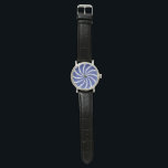 Hypnotic Azure Aura Minimalist Wristwatch<br><div class="desc">Make a statement with the "Hypnotic Azure Aura" watch. Its mesmerizing blue and violet radial dial creates a sense of infinite motion, perfectly balanced by a sophisticated black strap. This timepiece is a masterpiece of modern graphic art, making it an unforgettable gift for groomsmen, graduates, or any creative soul. A...</div>
